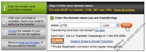 把域名转入Godaddy \
