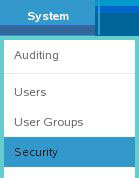 �� System �˵����� Security ����